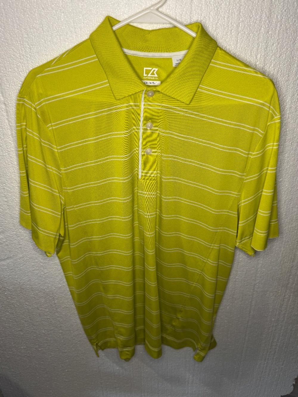 Cutter & Buck Men's Lime Striped Polo Shirt